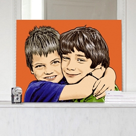 Warhol style couple-Canvas Gallery Wrapped 1.5